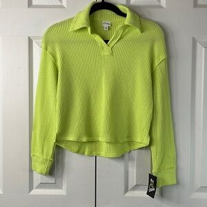 Art Class Girls Long Sleeve Collar Knit Shirt Size M